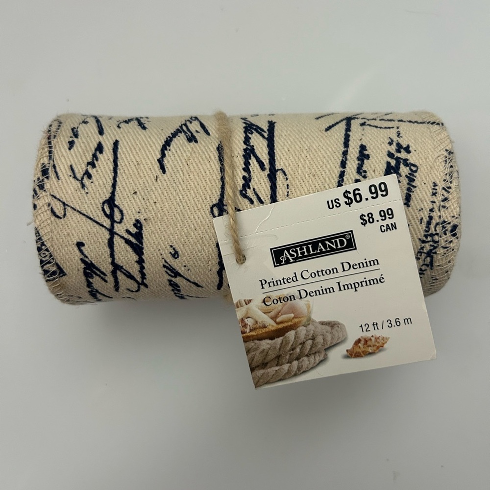 NWT Printed Cotton Denim Ribbon